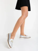 Jenima ezüstszinű női félcipő ökológiai bőrből