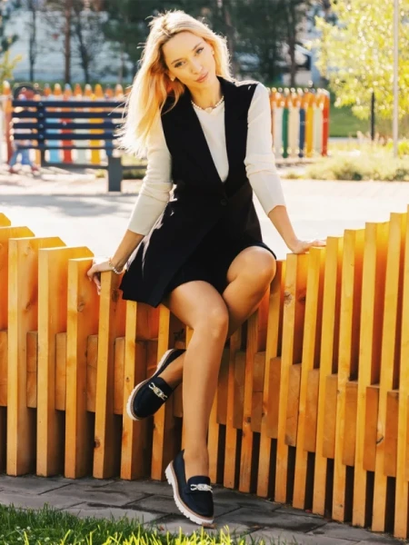 Jenima fekete női félcipő ökológiai bőrből