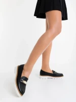 Jenima fekete női félcipő ökológiai bőrből