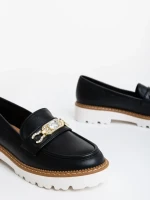 Jenima fekete női félcipő ökológiai bőrből