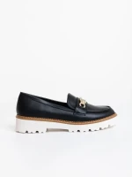 Jenima fekete női félcipő ökológiai bőrből