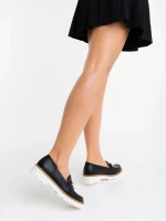 Jenima fekete női félcipő ökológiai bőrből