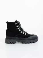 Jenima fekete női tornacipő textil anyagból