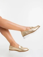 Jenima aranyszinű női félcipő ökológiai bőrből