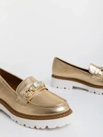 Jenima aranyszinű női félcipő ökológiai bőrből