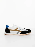 Nereo fekete fehér férfi sportcipő ökológiai bőrből