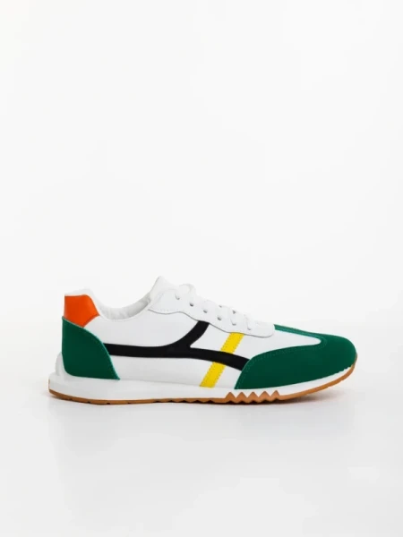 Nereo fehér és zöld férfi sportcipő ökológiai bőrből