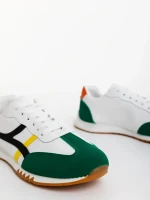 Nereo fehér és zöld férfi sportcipő ökológiai bőrből