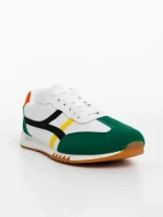 Nereo fehér és zöld férfi sportcipő ökológiai bőrből