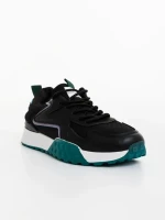 Fiorino fekete férfi sportcipő ökológiai bőrből