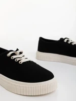 Macario fekete zöld férfi sportcipő textil anyagból