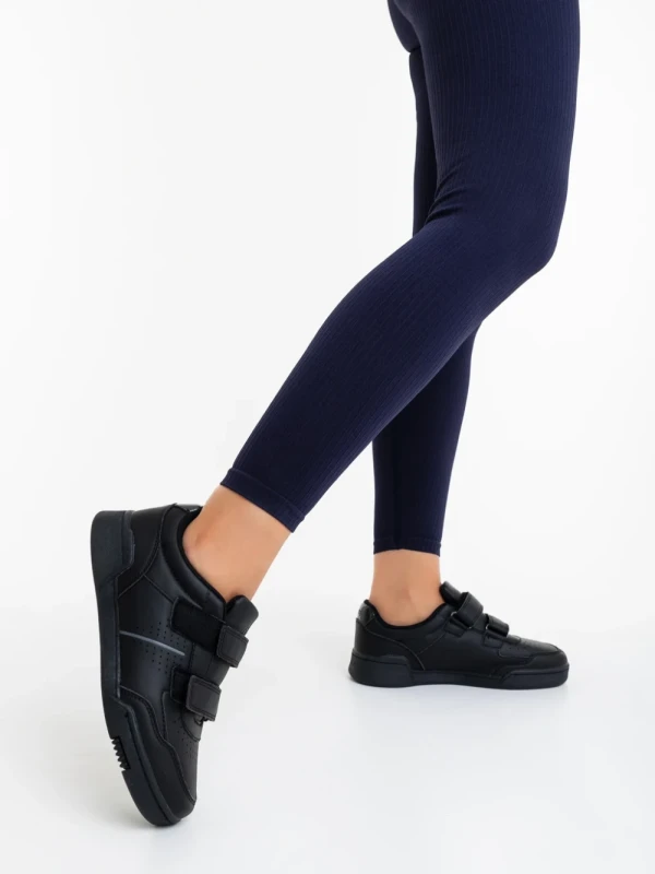 Evire fekete női sportcipő ökológiai bőrből