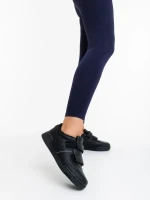 Evire fekete női sportcipő ökológiai bőrből