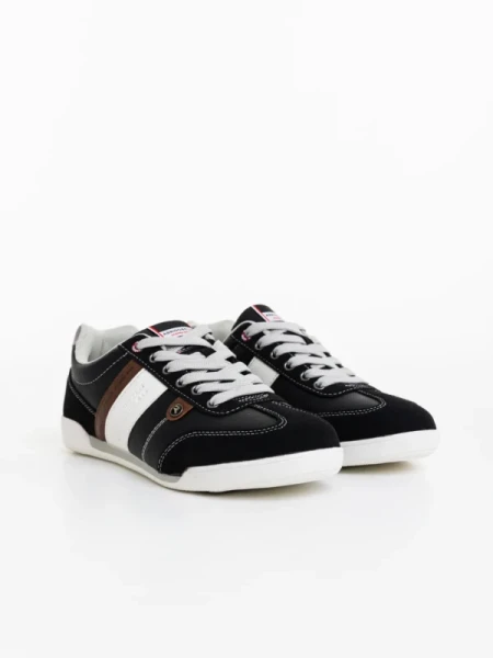 Soteris fekete férfi sportcipő ökológiai bőrből