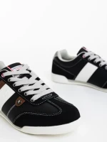 Soteris fekete férfi sportcipő ökológiai bőrből