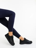 Delaney fekete női sportcipő ökológiai bőrből