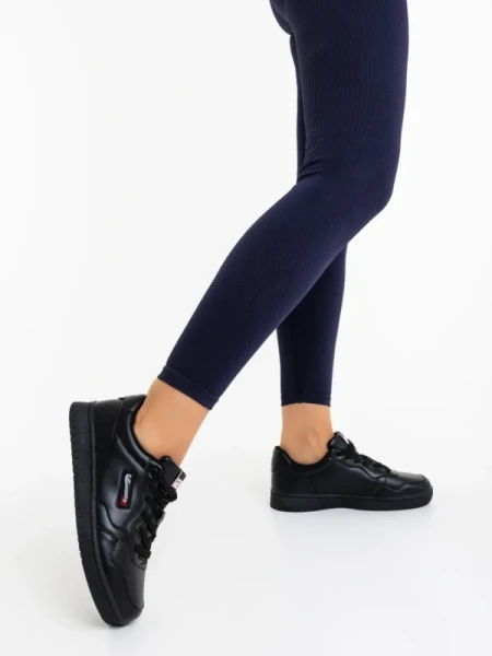 Delaney fekete női sportcipő ökológiai bőrből