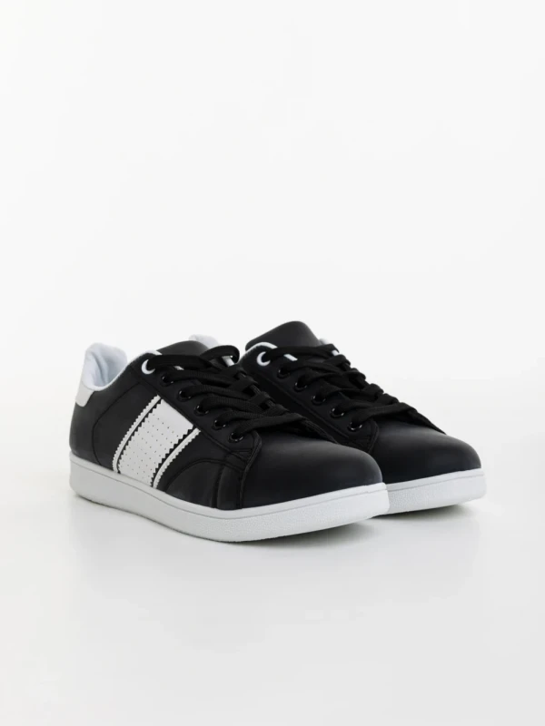 Jelka fekete férfi sportcipő ökológiai bőrből