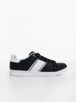 Jelka fekete férfi sportcipő ökológiai bőrből