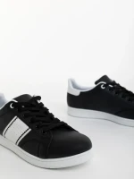 Jelka fekete férfi sportcipő ökológiai bőrből