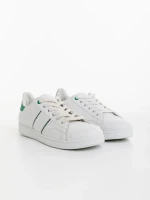 Jelka fehér és zöld férfi sportcipő ökológiai bőrből