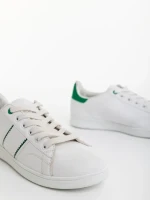 Jelka fehér és zöld férfi sportcipő ökológiai bőrből