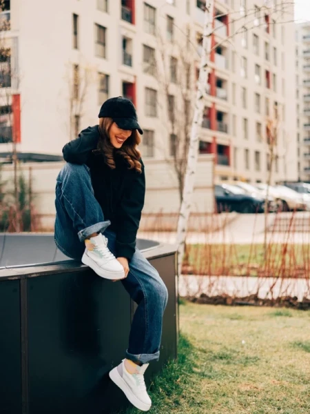 Acilia rózsaszin női sportcipő ökológiai bőrből