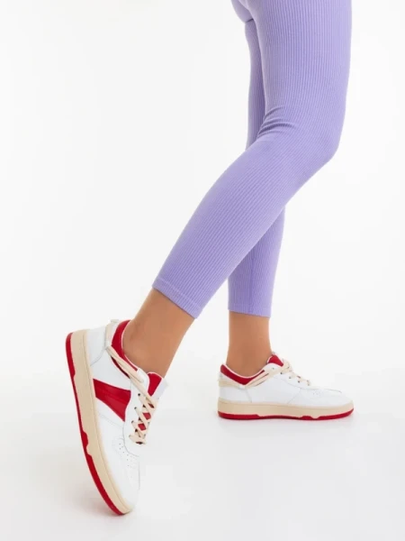 Petty piros női sportcipő ökológiai bőrből