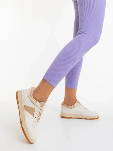 Petty sötét bézs női sportcipő ökológiai bőrből