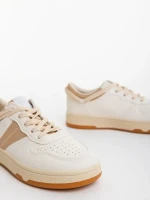 Petty sötét bézs női sportcipő ökológiai bőrből