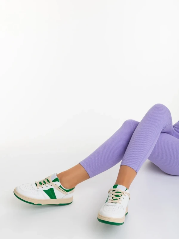 Petty zöld női sportcipő ökológiai bőrből