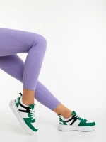 Sabetta zöld női sportcipő ökológiai bőrből