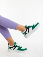 Sabetta zöld női sportcipő ökológiai bőrből