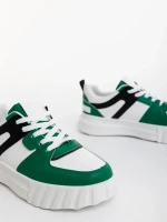 Sabetta zöld női sportcipő ökológiai bőrből