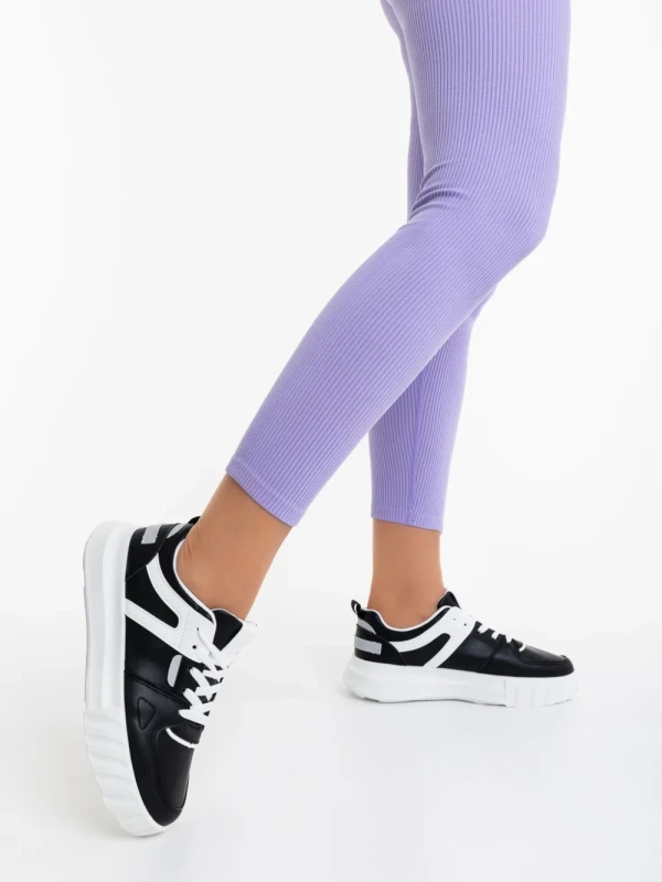 Sabetta fekete női sportcipő ökológiai bőrből