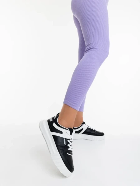 Sabetta fekete női sportcipő ökológiai bőrből