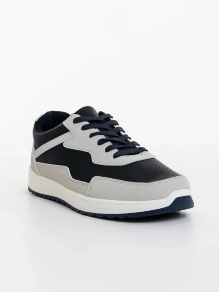 Stevens szürke és kék férfi sportcipő ökológiai bőrből