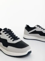 Stevens szürke és kék férfi sportcipő ökológiai bőrből