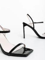 Soleva fekete női szandál ökológiai bőrből