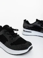 Kurika fekete női sportcipő textil anygaból
