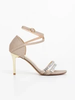 Galina aranyszinű női szandál textil anygaból