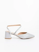 Zarva ezüstszinű női szandál textil anygaból