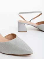 Zarva ezüstszinű női szandál textil anygaból