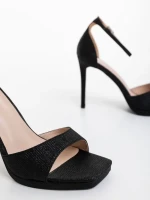 Cadara fekete női szandál textil anygaból