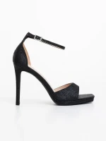 Cadara fekete női szandál textil anygaból