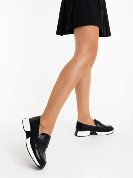 Yeluna fekete női félcipő ökológiai bőrből