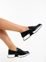 Yeluna fekete női félcipő ökológiai bőrből