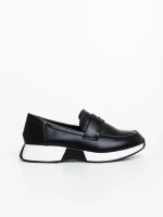 Yeluna fekete női félcipő ökológiai bőrből