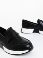 Yeluna fekete női félcipő ökológiai bőrből