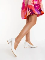 Carimar fehér női magassarkú cipő ökológiai bőrből